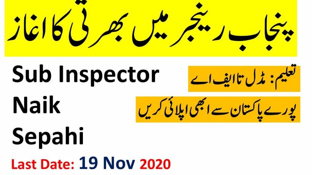 Pakistan Rangers Jobs 2020 Application Form