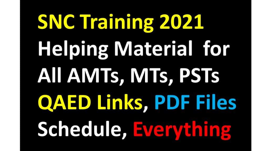 SNC ( Single National Curriculum ) Training 2021