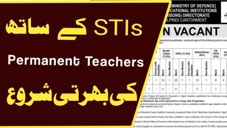 Elementary School Teacher (EST) jobs in Federal Government Educational Institutions (Cantt/Garrisons) 3